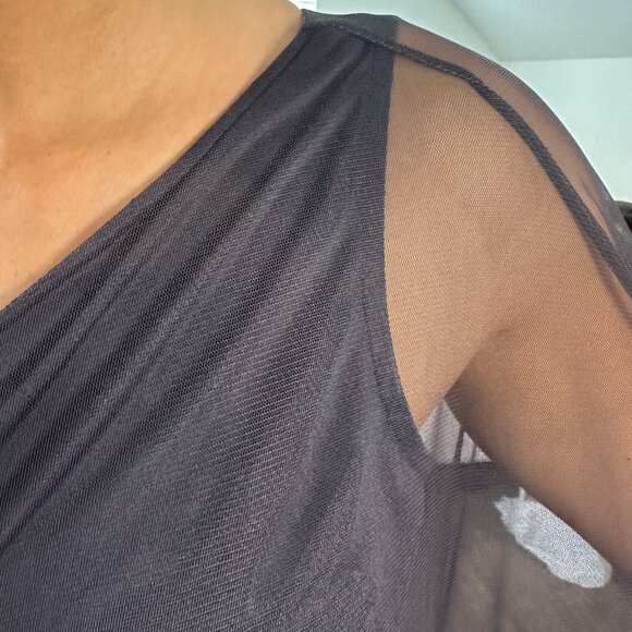 Mac Duggal Rare Charcoal ONE SHOULDER BEADED EMBELLISHED TRAPEZE MINI DRESS Sz 2 - Picture 5 of 10